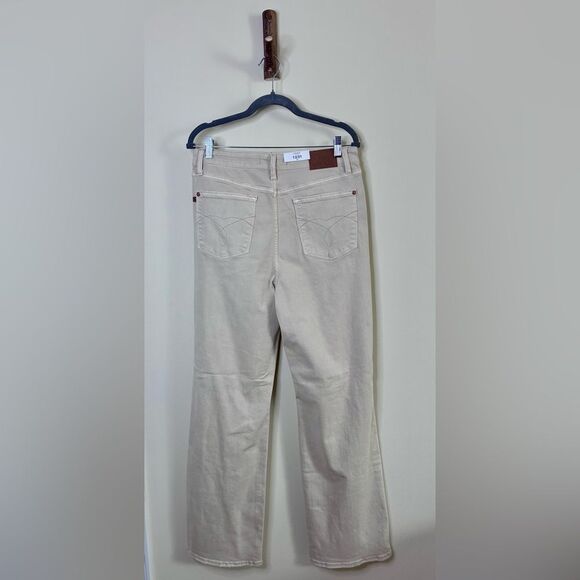 NWT Judy Blue Sandy Toes High Rise Ivory Distressed 90's Straight Leg Jeans - Picture 4 of 11